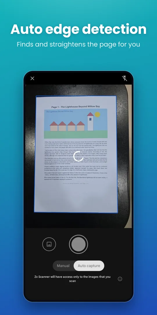 Automatic edge detection while scanning