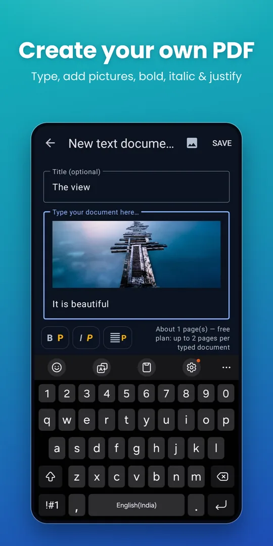 Create your own PDF with pictures and formatting